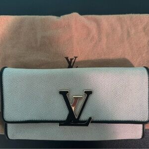 Louis Vuitton Very Rare Cappucine Natural Canvas and Black wallet
